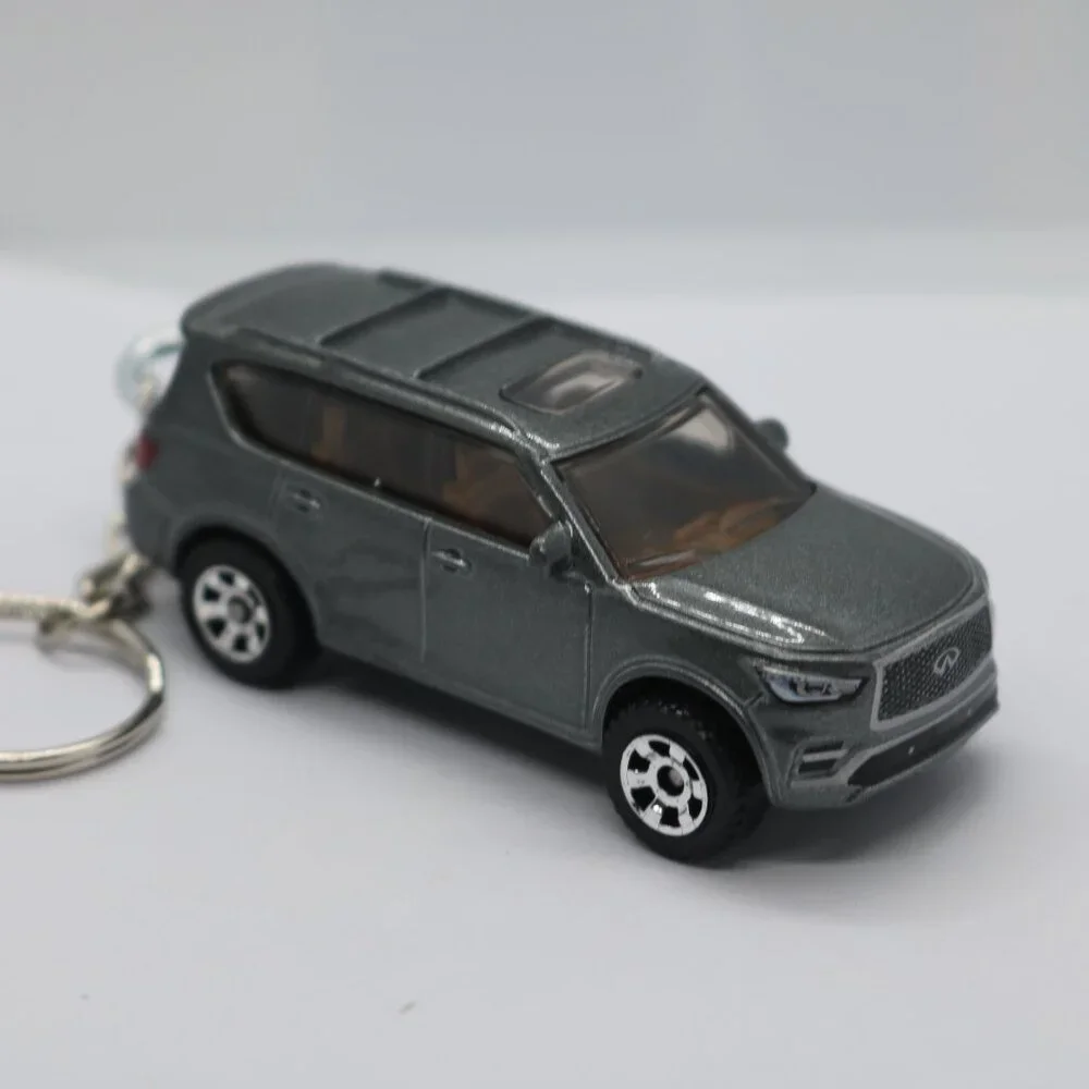 Matchbox QX80 Custom keychain 1:64 scale gray diecast